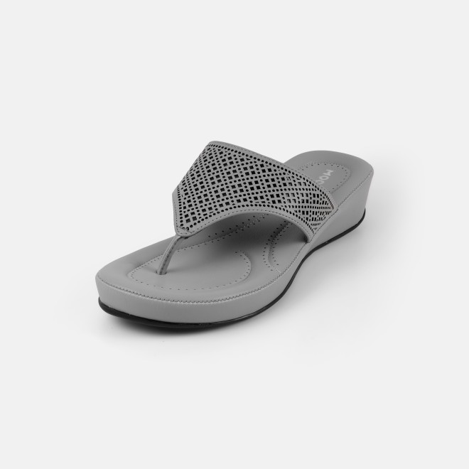 Mochi Women Grey Casual Slippers (SKU: 44-303-14-36)