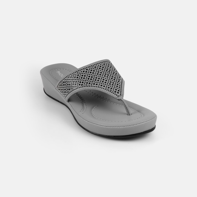 Mochi Women Grey Casual Slippers