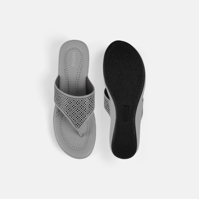 Mochi Women Grey Casual Slippers (SKU: 44-303-14-36)