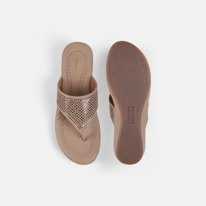 Mochi Women Beige Casual Slippers (SKU: 44-303-20-36)
