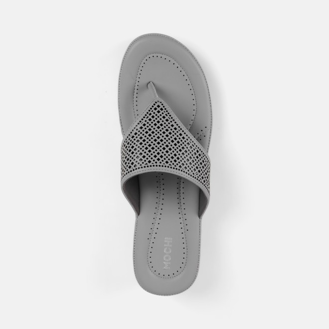 Mochi Women Grey Casual Slippers (SKU: 44-303-14-36)