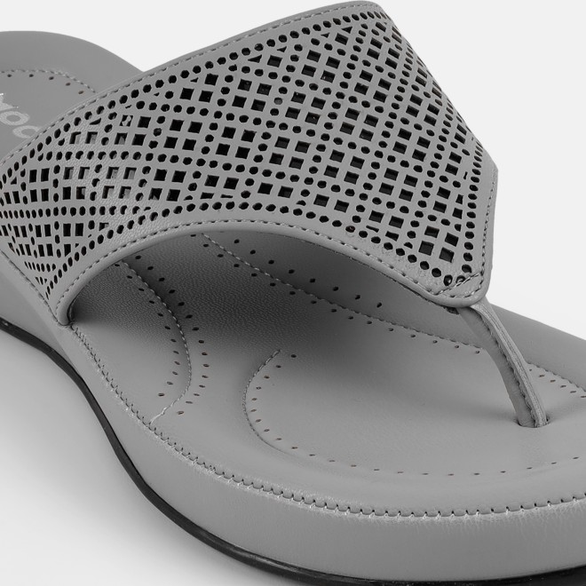 Mochi Women Grey Casual Slippers (SKU: 44-303-14-36)