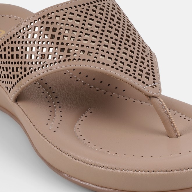 Mochi Women Beige Casual Slippers (SKU: 44-303-20-36)