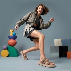 Mochi Women Beige Casual Slippers