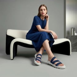 Mochi Women Blue Casual Slippers