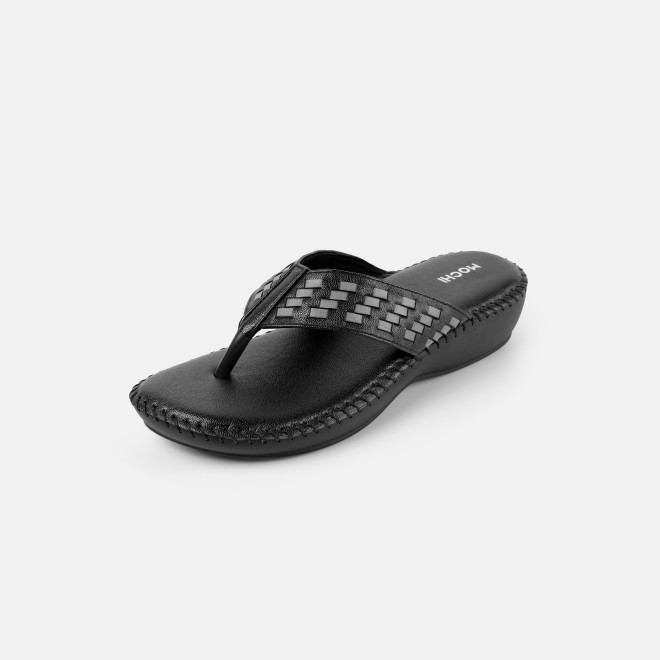 Mochi Women Black Casual Slippers (SKU: 44-318-11-37)