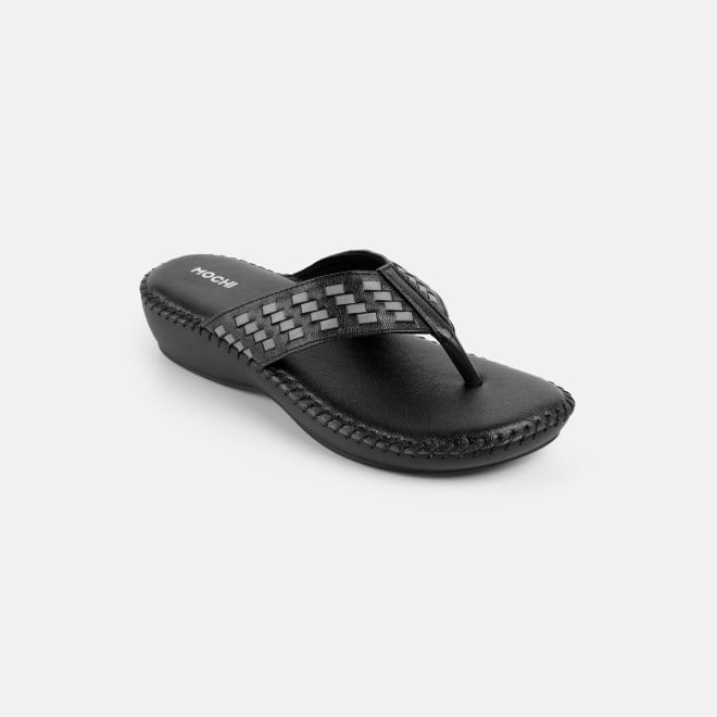 Mochi Women Black Casual Slippers (SKU: 44-318-11-37)