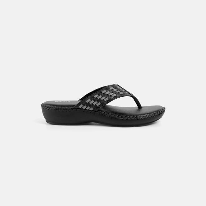 Mochi Women Black Casual Slippers (SKU: 44-318-11-37)