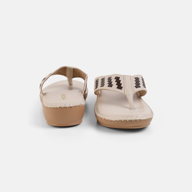 Mochi Women Beige Casual Slippers (SKU: 44-318-20-36)