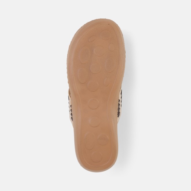 Mochi Women Beige Casual Slippers (SKU: 44-318-20-36)