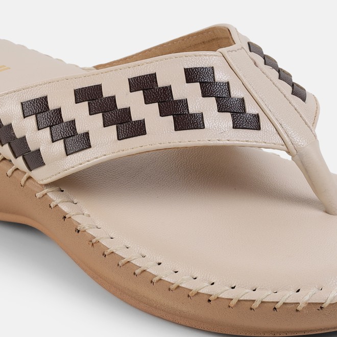 Mochi Women Beige Casual Slippers (SKU: 44-318-20-36)