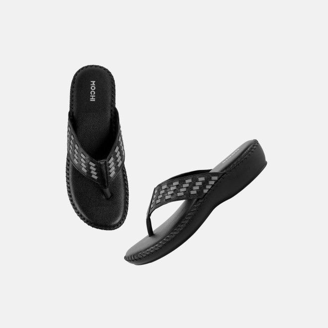 Mochi Women Black Casual Slippers (SKU: 44-318-11-37)