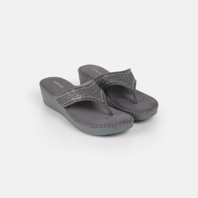 Mochi Women Grey Casual Slip Ons (SKU: 44-327-14-36)
