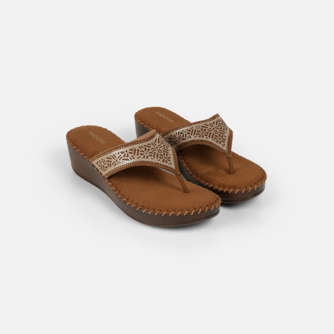 Mochi Women Tan Casual Slip Ons (SKU: 44-327-23-36)