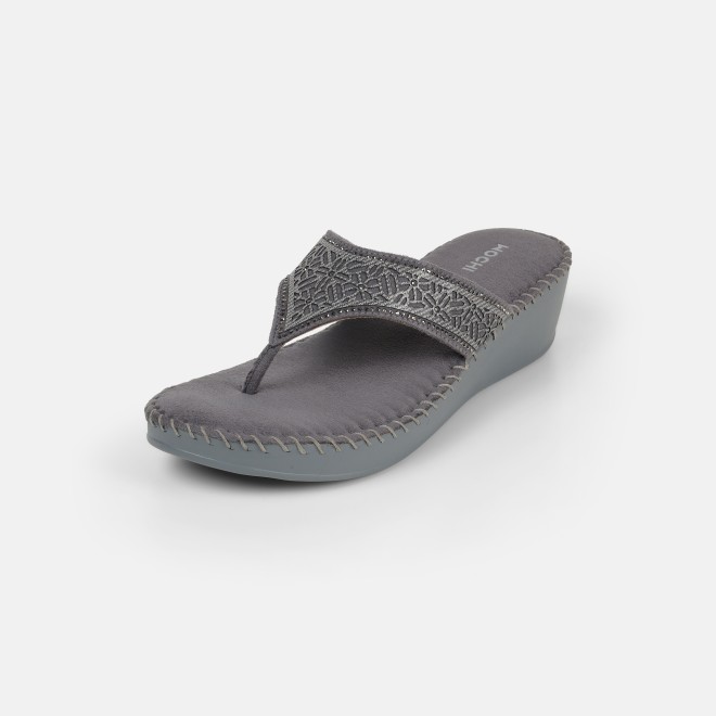 Mochi Women Grey Casual Slip Ons (SKU: 44-327-14-36)