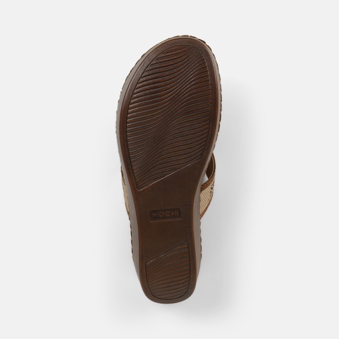 Mochi Women Tan Casual Slip Ons (SKU: 44-327-23-36)