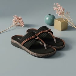 Mochi Women Black Casual Slippers