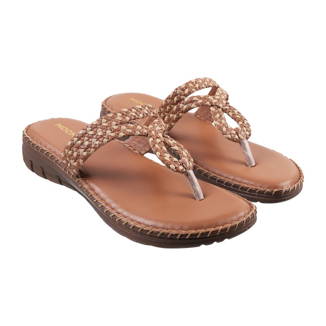 Mochi Women Rust Casual Slippers