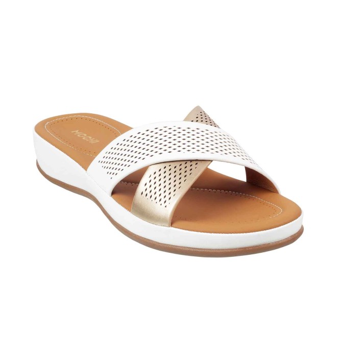 Mochi Women White Casual Slippers (SKU: 44-3882-16-36)