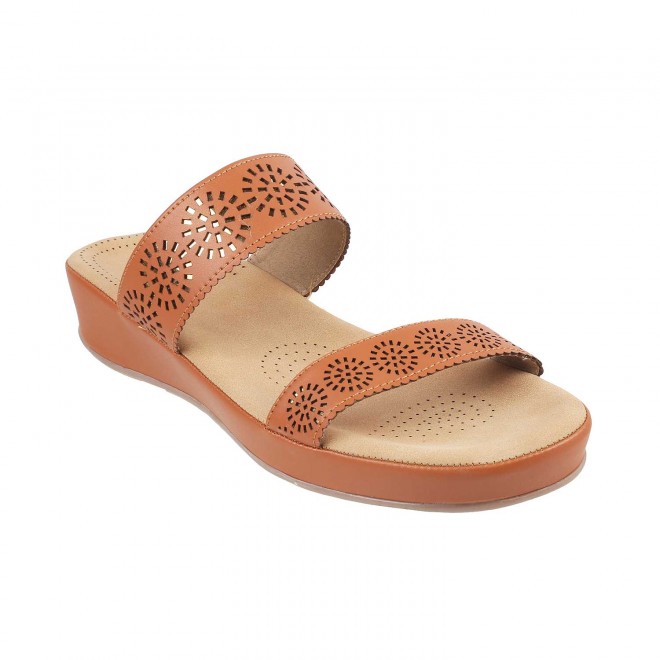 Mochi Women Tan Casual Slippers (SKU: 44-4012-23-36)