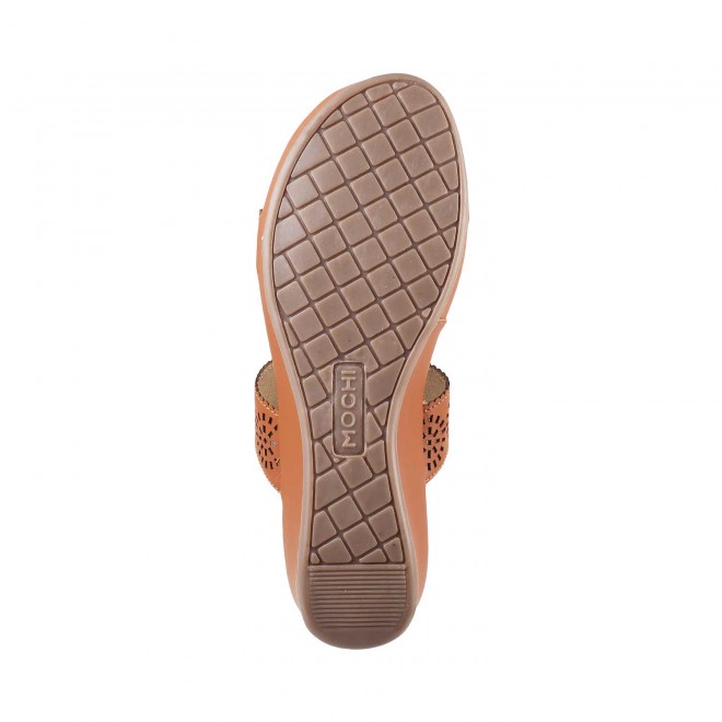 Mochi Women Tan Casual Slippers (SKU: 44-4012-23-36)