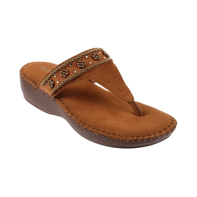 Mochi Women Tan Casual Slippers (SKU: 44-419-23-36)