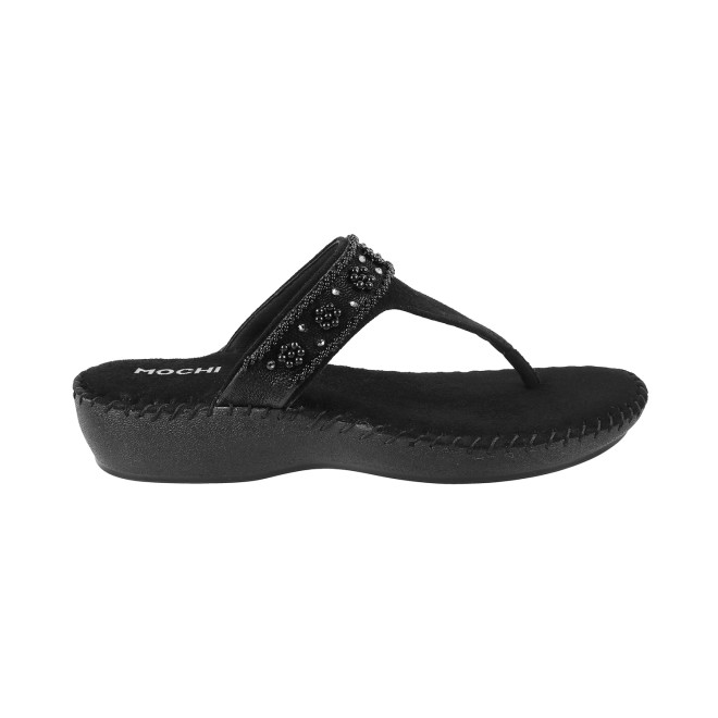 Mochi Women Black Casual Slippers (SKU: 44-419-11-36)