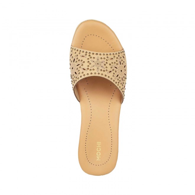 Mochi Women Beige Casual Sandals (SKU: 44-58-20-36)