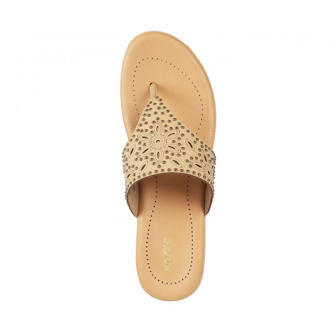 Mochi Women Beige Casual Sandals (SKU: 44-59-20-36)