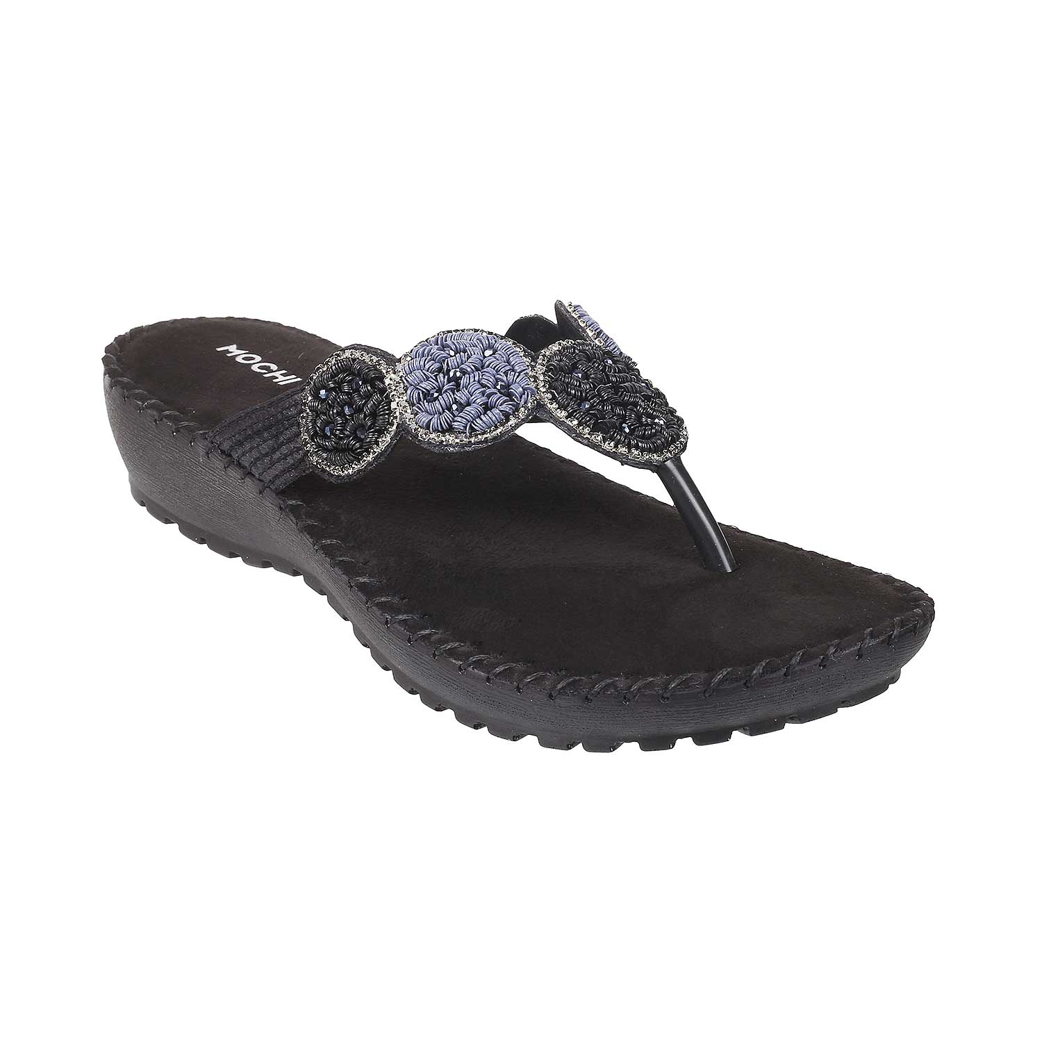 Mochi Women Black Ethnic Sandals (SKU: 44-60-11-36)