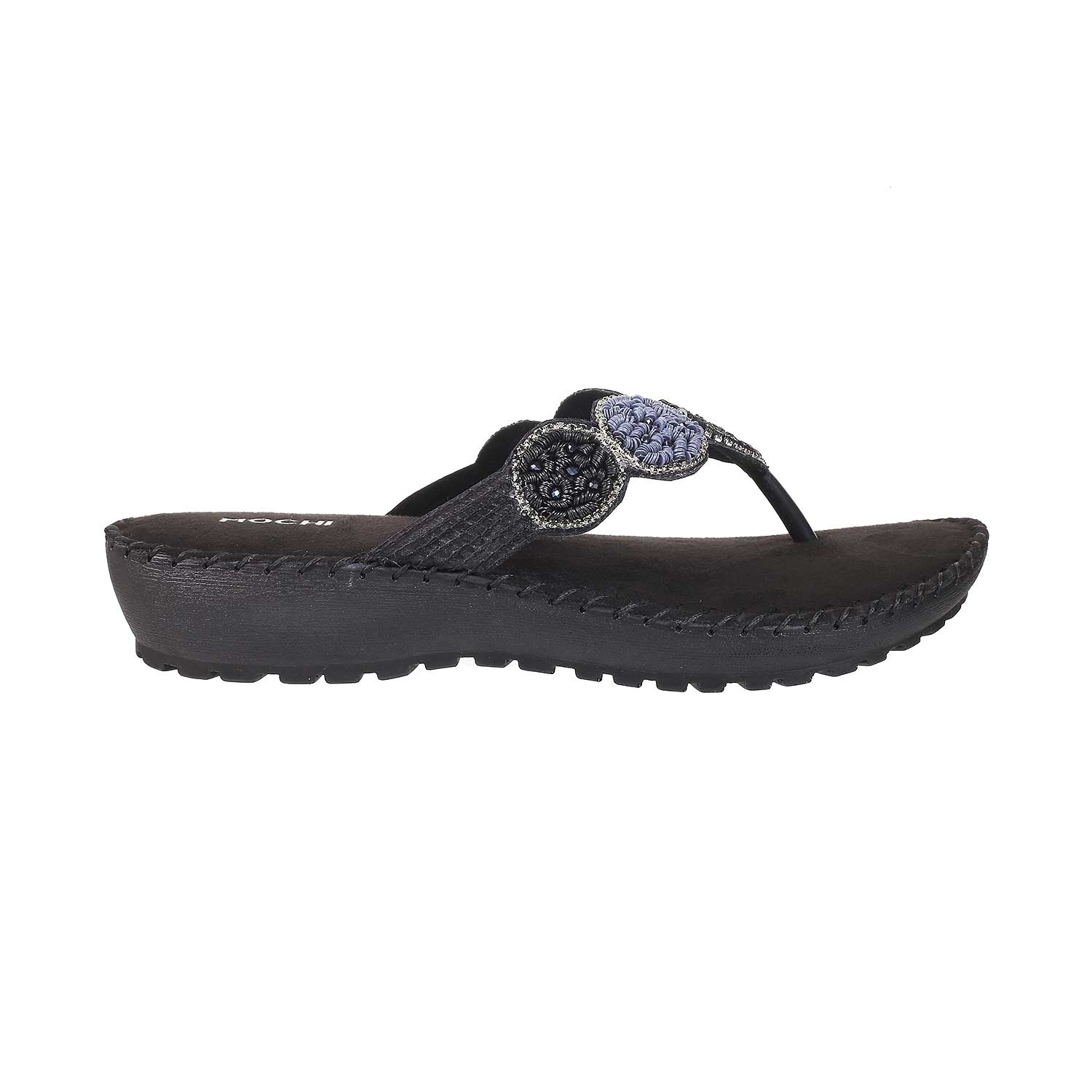 Mochi Women Black Ethnic Sandals (SKU: 44-60-11-36)