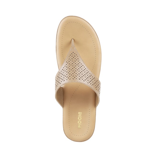 Mochi Women Beige Casual Slippers (SKU: 44-800020-20-36)