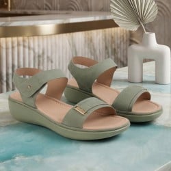 Mochi Women Green Casual Sandals
