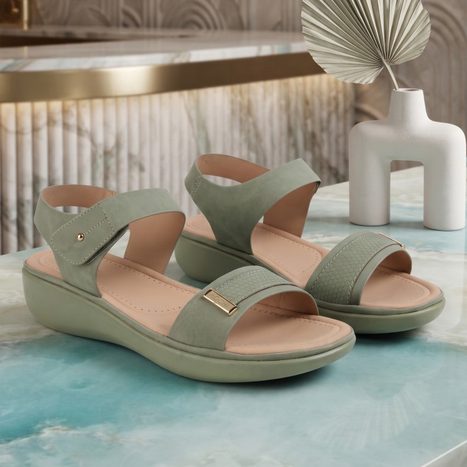 Mochi Women Green Casual Sandals (SKU: 44-800081-21-36)