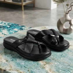 Women Black Casual Slip Ons
