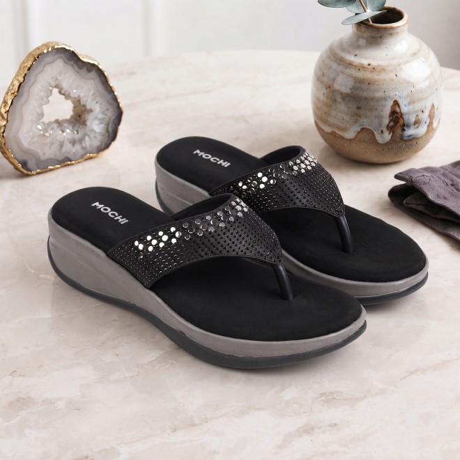 Mochi Women Black Casual Slippers (SKU: 44-800199-11-36)