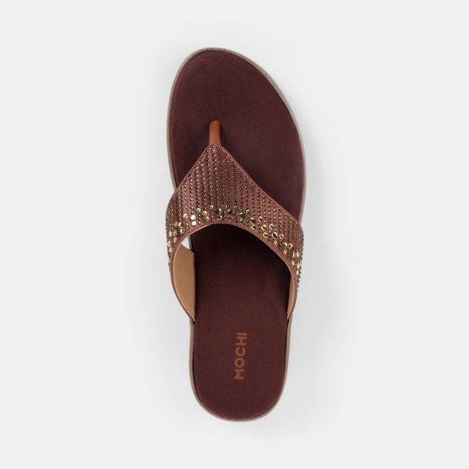 Mochi Women Brown Casual Slippers (SKU: 44-800199-12-36)