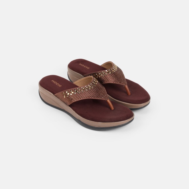 Mochi Women Brown Casual Slippers (SKU: 44-800199-12-36)