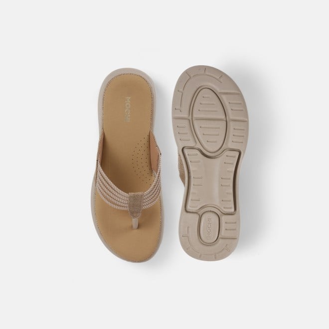 Mochi Women Beige Casual Slippers (SKU: 44-800216-20-36)