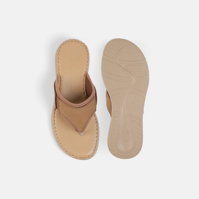 Mochi Women Beige Casual Slippers (SKU: 44-800254-20-36)