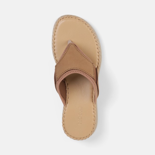 Mochi Women Beige Casual Slippers (SKU: 44-800254-20-36)