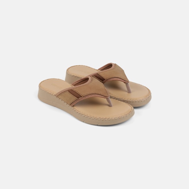 Mochi Women Beige Casual Slippers (SKU: 44-800254-20-36)