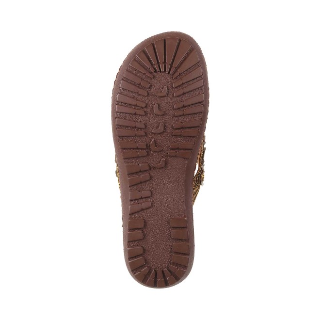 Mochi Women Antique-Gold Casual Slippers (SKU: 44-98-28-36)