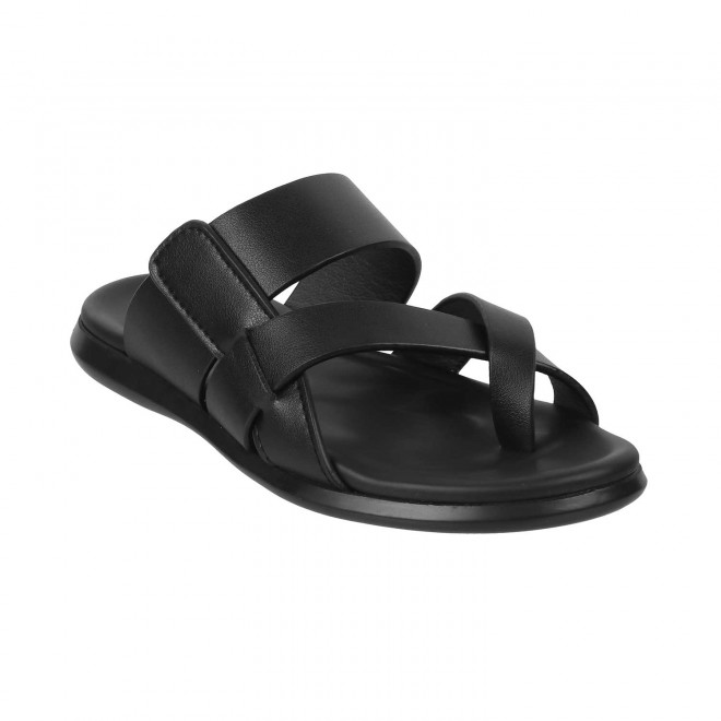 Mochi Boys Black Casual Slippers