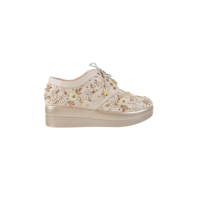 Haute Diva Women Gold Party Lace Up (SKU: 54-138-15-37)