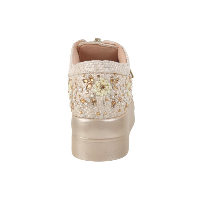 Haute Diva Women Gold Party Lace Up (SKU: 54-138-15-37)