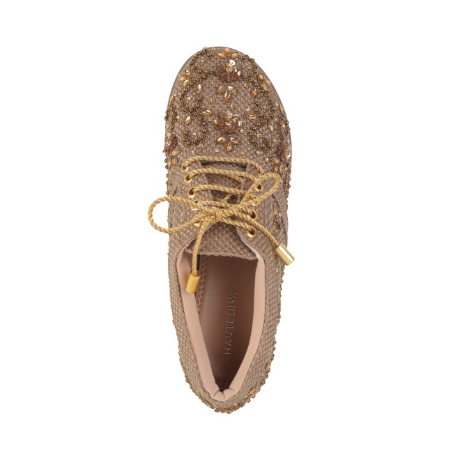 Haute Diva Women Antique-Gold Party Lace Up (SKU: 54-138-28-37)