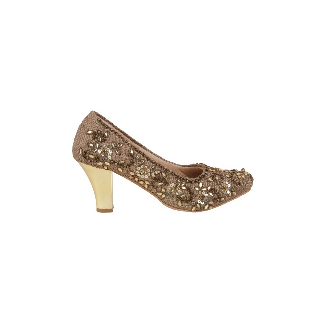 Haute Diva Women Antique-Gold Wedding Pumps (SKU: 54-157-28-36)