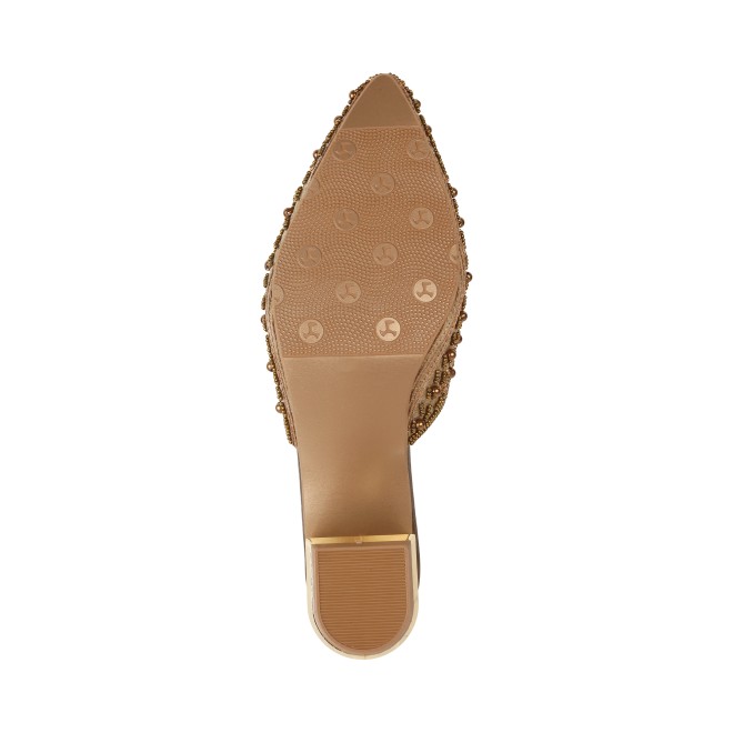 Haute Diva Women Antique-Gold Wedding Slip Ons (SKU: 54-158-28-36)