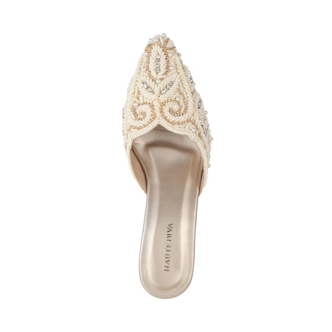 Haute Diva Women Gold Wedding Slip Ons (SKU: 54-158-15-36)